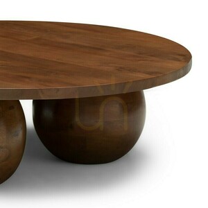 MORELO 100 cm Couchtisch, rund, aus Mangoholz, in dunklem Nussbaum, mit abgerundeten Formen, Nova Nook small 4