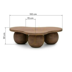 OBIG Couchtisch, Mangoholz, Walnuss, abgerundete Formen von Nova Nook small 7