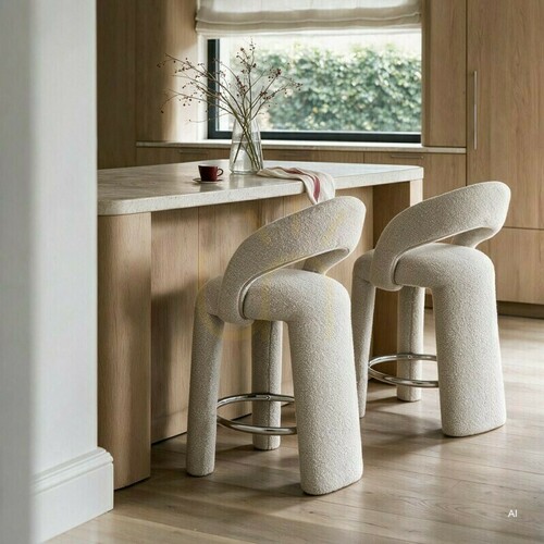 Prüfen 2er-Set gepolsterte Hocker „LISE“ in Beige und Creme; Mindestbestellmenge: 2 Stück, Nova Nook