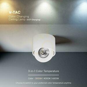 V-TAC LED CREE schwenkbares Aufputz-Einbaustrahler, 12 W, CRI 90+, CCT, IP44, Weiß, VT-110012CCT, 800 lm, 6 Jahre Garantie small 6