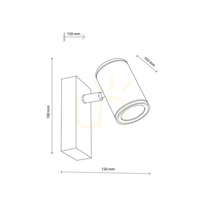 Nexo Black GU10 Wandleuchte IP44 small 6
