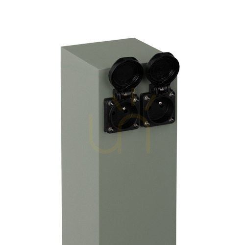 Prüfen NORLYS Energy Distributor 2900CG Gartensteckdosensäule, 2 Steckdosen 16 A Typ E, 49 cm, zementgrau RAL 7033