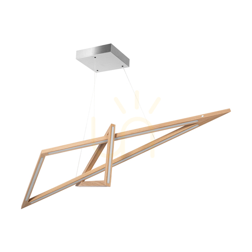Prüfen Vinci Pendelleuchte, geölte Eiche/mattes Nickel, 2xLED 49 W, Up&amp;Down, 155 cm