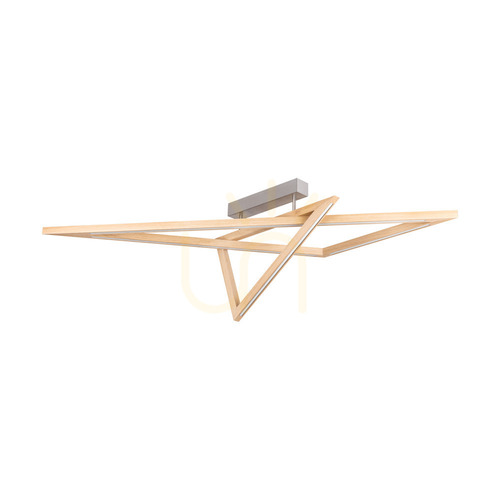 Prüfen Vinci Deckenleuchte, geölte Eiche/mattes Nickel, 2xLED, 48 W, 155 cm