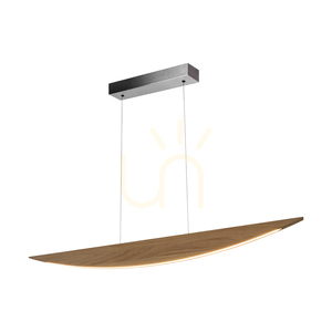 Dubai Pendelleuchte, geölte Eiche/mattes Nickel, 1xLED 23 W, nach oben und unten strahlend, 117 cm small 1
