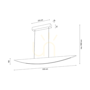 Dubai Pendelleuchte, geölte Eiche/mattes Nickel, 1xLED 23 W, nach oben und unten strahlend, 117 cm small 3