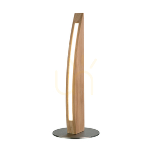 Tischlampe „Dubai“, geölte Eiche/mattes Nickel, 1xLED 8 W, Ø 15 cm small 1
