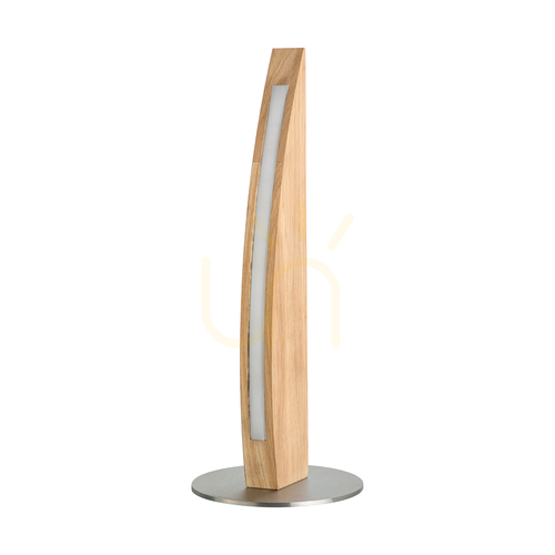 Prüfen Tischlampe „Dubai“, geölte Eiche/mattes Nickel, 1xLED 8 W, Ø 15 cm