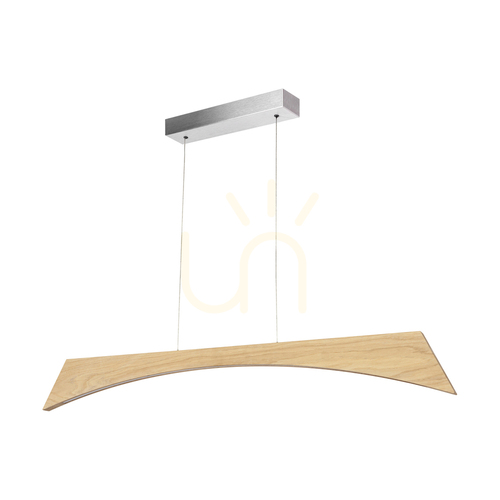 Prüfen Ziad Pendelleuchte, geölte Eiche/mattes Nickel, 1xLED 23 W, Up&amp;Down, 118 cm