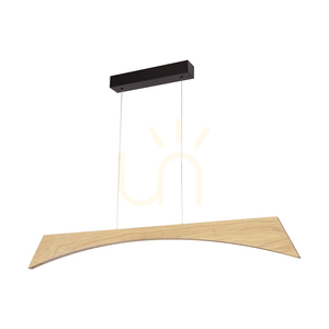 Ziad Pendelleuchte, geölte Eiche/Schwarz, 1xLED 23 W, Up&amp;Down, 118 cm small 0
