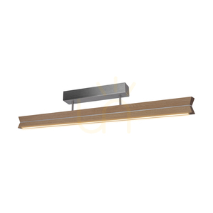 Doppelte Deckenleuchte, geölte Eiche/mattes Nickel, 3xLED, 23 W, 100 cm small 1