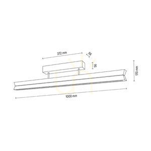 Doppelte Deckenleuchte, geölte Eiche/mattes Nickel, 3xLED, 23 W, 100 cm small 3
