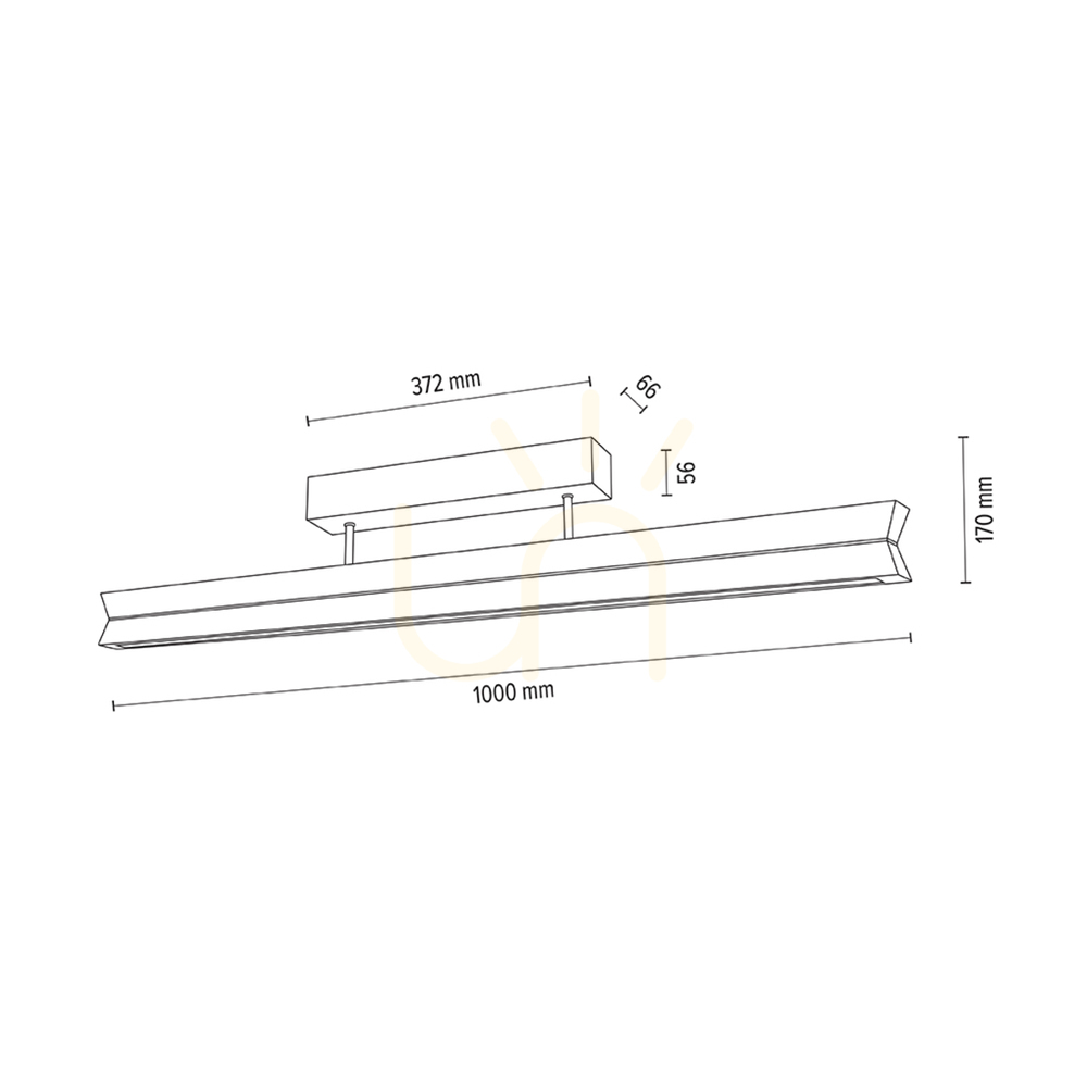 Anzeige Doppelte Deckenleuchte, geölte Eiche/Schwarz, 3xLED, 23 W, 100 cm Doppelte Deckenleuchte, geölte Eiche/Schwarz, 3xLED, 23 W, 100 cm