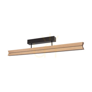 Doppelte Deckenleuchte, geölte Eiche/Schwarz, 3xLED, 23 W, 100 cm 0 Doppelte Deckenleuchte, geölte Eiche/Schwarz, 3xLED, 23 W, 100 cm small 0