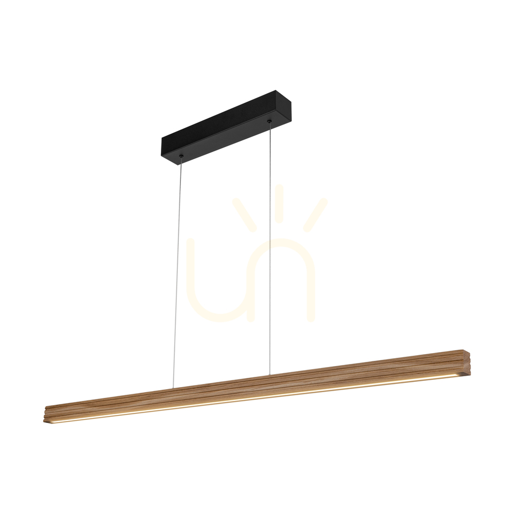 Aussicht Riflet Pendelleuchte, geölte Eiche/Schwarz, 3xLED, 28 W, Up&Down, 120 cm Riflet Pendelleuchte, geölte Eiche/Schwarz, 3xLED, 28 W, Up&Down, 120 cm