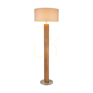 Riflet Stehlampe, geölte Eiche/mattes Nickel, cremefarbener und silberner Lampenschirm, 1xE27, Ø 50 cm small 1
