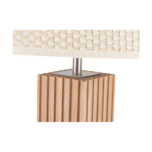 Riflet Stehlampe, geölte Eiche/mattes Nickel, cremefarbener und silberner Lampenschirm, 1xE27, Ø 50 cm small 2