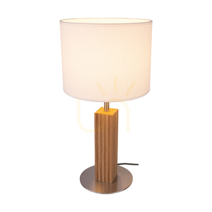 Riflet Tischlampe, geölte Eiche/mattes Nickel, weißer Lampenschirm, 1xE27, Ø 22 cm small 1