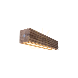 Wandleuchte „Riflet“, geölte Eiche/Schwarz, 2xLED, 13,9 W, 38 cm small 1
