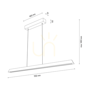 Derott Pendelleuchte, geölte Eiche/mattes Nickel, 3xLED, 42 W, Up&amp;Down, 115 cm small 3