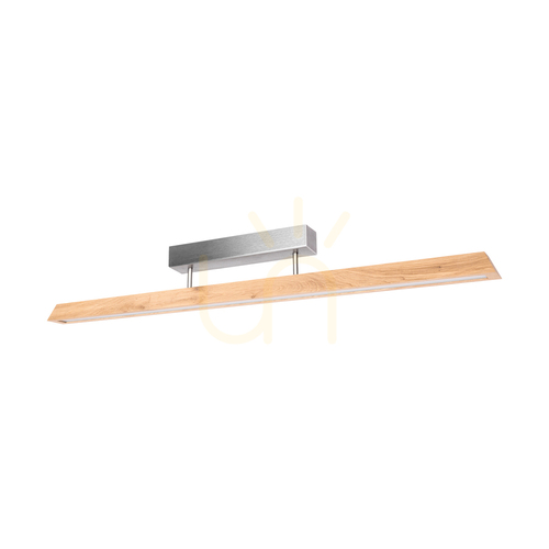 Prüfen Deckenleuchte „Derott“, geölte Eiche/mattes Nickel, 3xLED, 42 W, 115 cm
