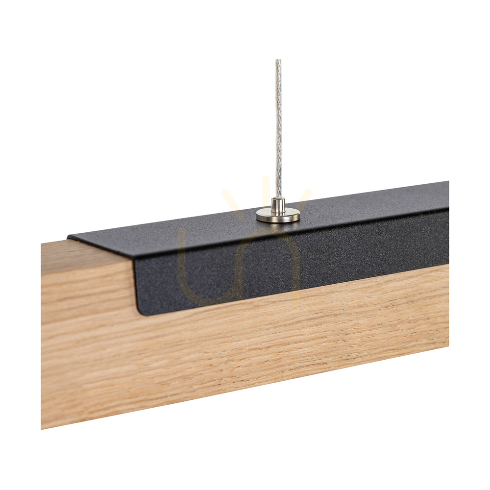 Aussicht Jonas Pendelleuchte, geölte Eiche/Schwarz, 1xLED 25 W, Up&Down, 160 cm Jonas Pendelleuchte, geölte Eiche/Schwarz, 1xLED 25 W, Up&Down, 160 cm