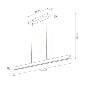 Smal CCT Pendelleuchte, geölte Eiche, 1xLED, 33,4 W, 100 cm small 4