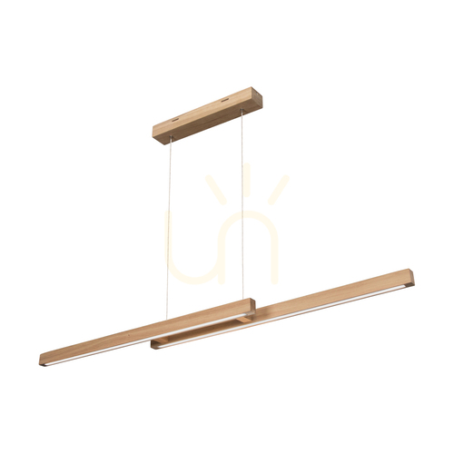Prüfen Smal CCT Pendelleuchte, geölte Eiche, 2xLED, 27,2 W, 120 cm