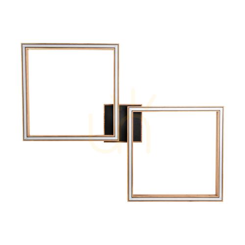 Prüfen Ramme Deckenleuchte / Wandleuchte, geölte Eiche/Schwarz, 2xLED, 48 W, 89 cm