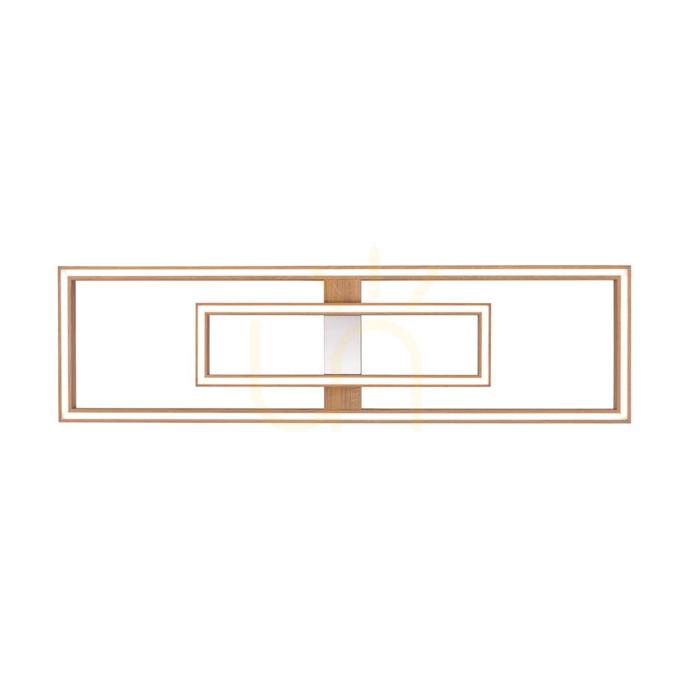 Aussicht Ramme Deckenleuchte / Wandleuchte, geölte Eiche/mattes Nickel, 2xLED, 67,5 W, 123,7 cm Ramme Deckenleuchte / Wandleuchte, geölte Eiche/mattes Nickel, 2xLED, 67,5 W, 123,7 cm