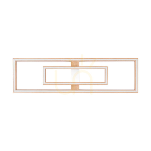 Prüfen Ramme Deckenleuchte / Wandleuchte, geölte Eiche/mattes Nickel, 2xLED, 67,5 W, 123,7 cm