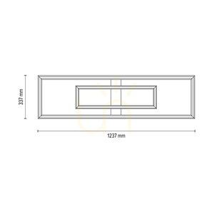 Ramme Deckenleuchte / Wandleuchte, geölte Eiche/Schwarz, 2xLED, 67,5 W, 123,7 cm small 4