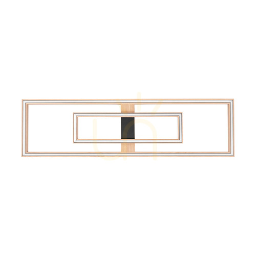 Prüfen Ramme Deckenleuchte / Wandleuchte, geölte Eiche/Schwarz, 2xLED, 67,5 W, 123,7 cm