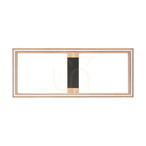 Prüfen Ramme Deckenleuchte / Wandleuchte, geölte Eiche/Schwarz, 1xLED 33 W, 83,7 cm