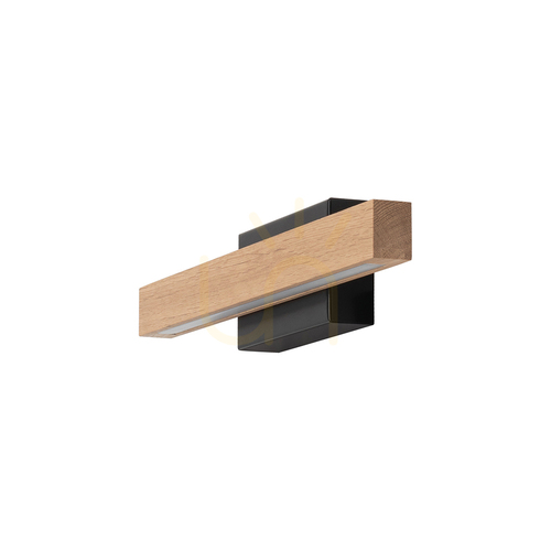 Prüfen Aqua Luce Wandleuchte, geölte Eiche/Schwarz, 1xLED 6 W, 40 cm
