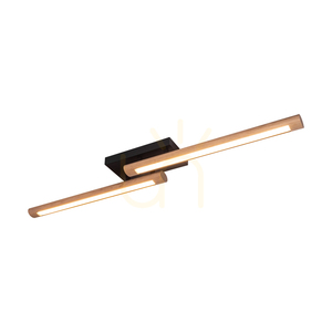 Razmus Deckenleuchte, geölte Eiche/Schwarz, 2xLED, 31 W, 107 cm small 1