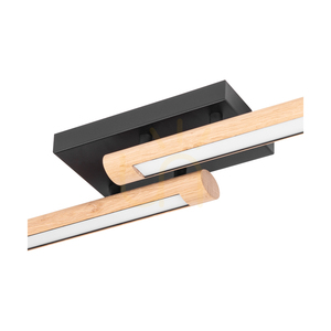 Razmus Deckenleuchte, geölte Eiche/Schwarz, 2xLED, 31 W, 107 cm small 2