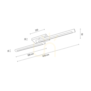 Razmus Deckenleuchte, geölte Eiche/Schwarz, 2xLED, 31 W, 107 cm small 3