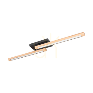 Razmus Deckenleuchte, geölte Eiche/Schwarz, 2xLED, 31 W, 107 cm small 0