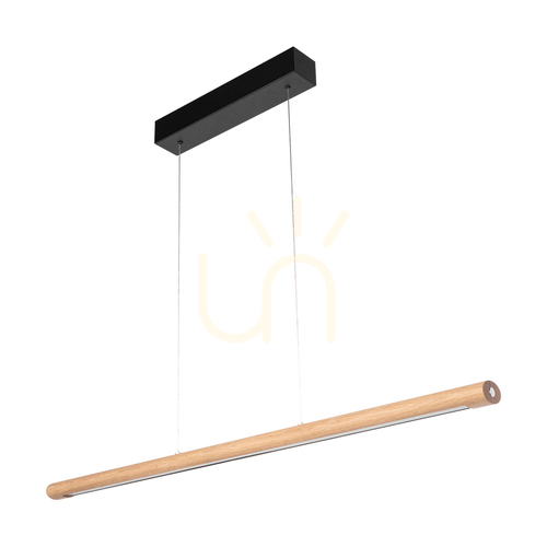 Prüfen Razmus Pendelleuchte, geölte Eiche/Schwarz, 1xLED 28 W, Up&amp;Down, 98 cm