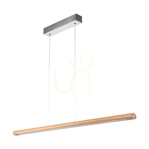 Prüfen Razmus Pendelleuchte, geölte Eiche/mattes Nickel, 1xLED 34 W, Up&amp;Down, 118 cm