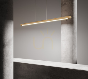 Razmus Pendelleuchte, geölte Eiche/mattes Nickel, 1xLED 46 W, Up&amp;Down, 158 cm small 1