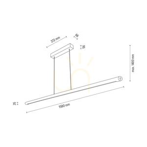 Razmus Pendelleuchte, geölte Eiche/Schwarz, 1xLED 46 W, Up&amp;Down, 158 cm small 3