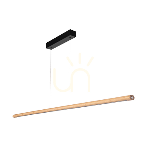 Prüfen Razmus Pendelleuchte, geölte Eiche/Schwarz, 1xLED 46 W, Up&amp;Down, 158 cm