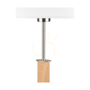 Mercedes Stehlampe, geölte Eiche/mattes Nickel, weißer Lampenschirm, 1xE27, 52 cm small 2