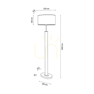 Mercedes Stehlampe, geölte Eiche/mattes Nickel, weißer Lampenschirm, 1xE27, 52 cm small 4