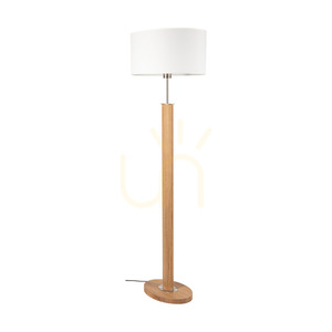 Mercedes Stehlampe, geölte Eiche/mattes Nickel, weißer Lampenschirm, 1xE27, 52 cm small 0