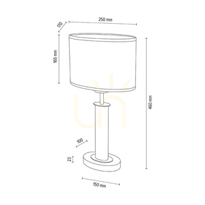 Mercedes Stehlampe, geölte Eiche/Schwarz, braun-schwarz-goldener Lampenschirm, 1xE27, 25 cm small 5