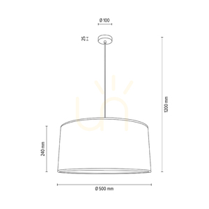 Mercedes-Pendelleuchte, geölte Eiche, weißer Schirm, 1xE27, Ø 50 cm small 3