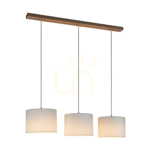 Mercedes-Pendelleuchte, geölte Eiche, weißer Schirm, 3xE27, 100 cm 1 Mercedes-Pendelleuchte, geölte Eiche, weißer Schirm, 3xE27, 100 cm small 1
